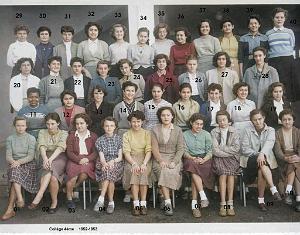 COLLEGE MODERNE DE JEUNES FILLES 1952 4 EME